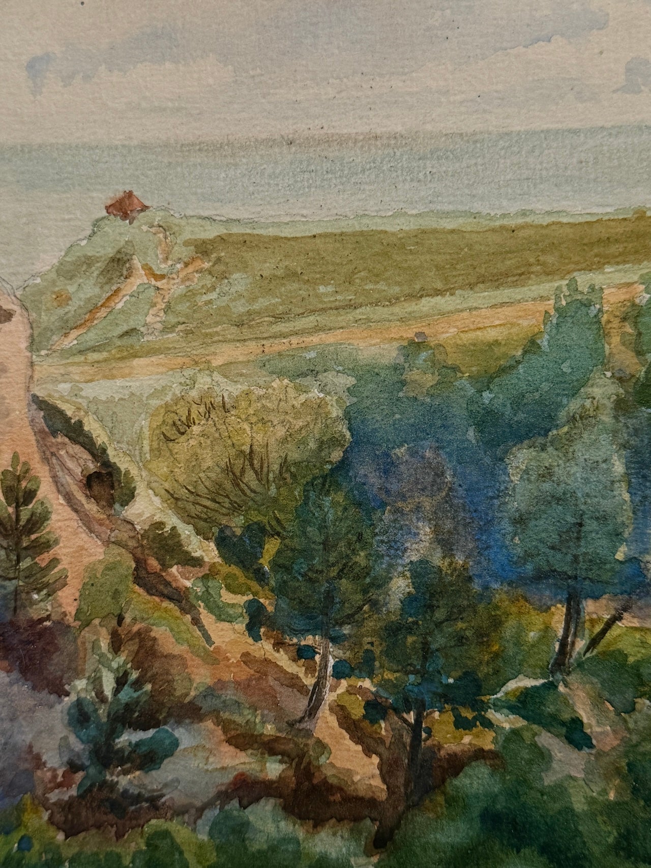 Antique watercolour landscape painting