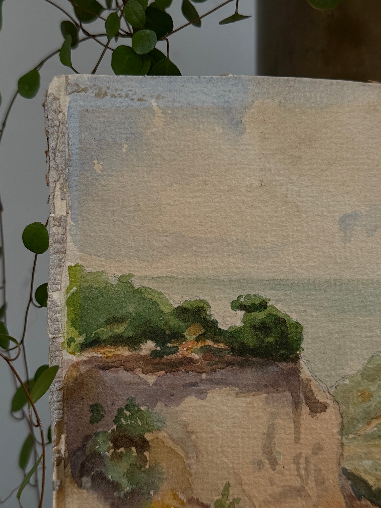 Antique watercolour landscape painting