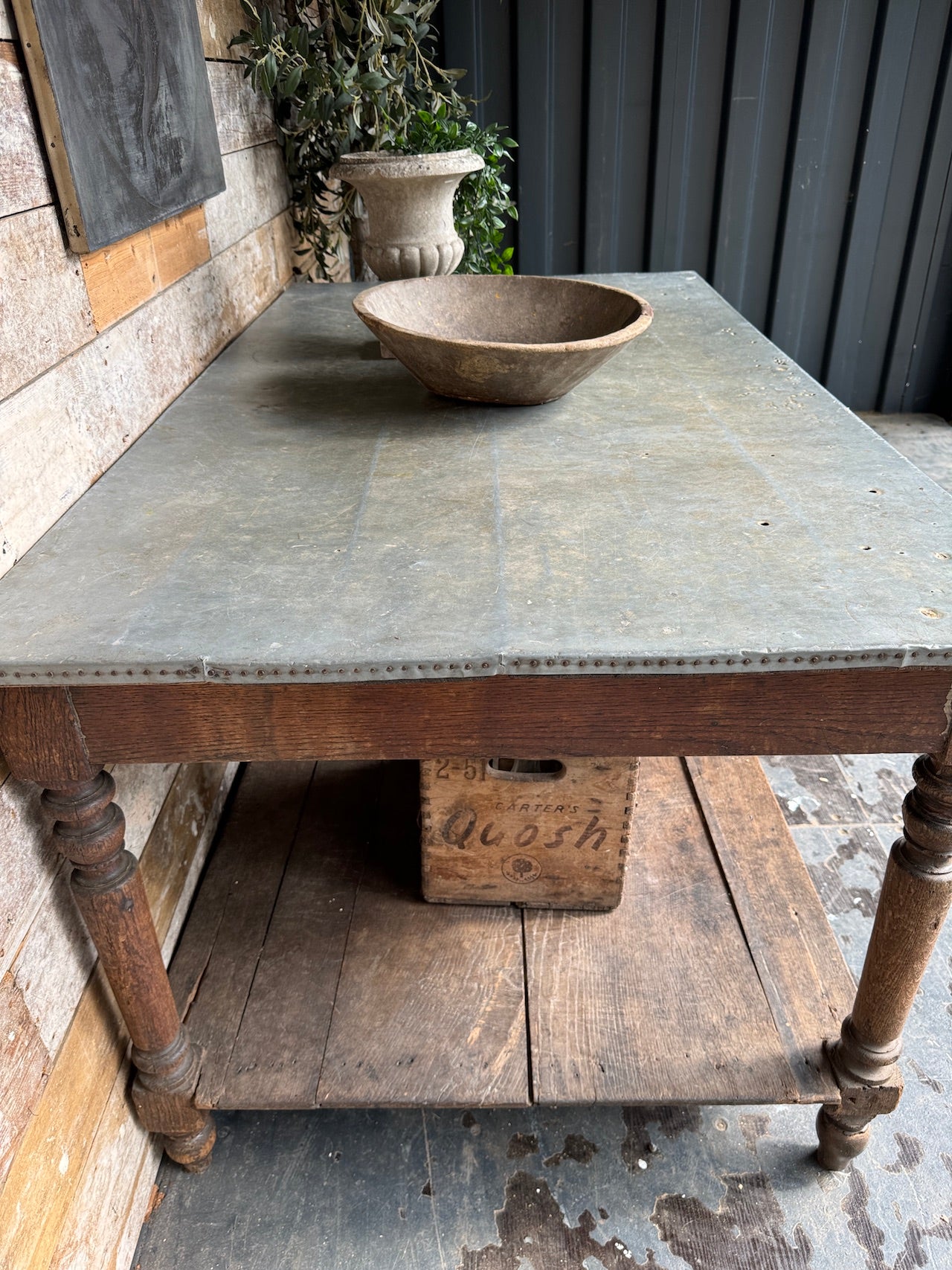 19th Century French oak prep table