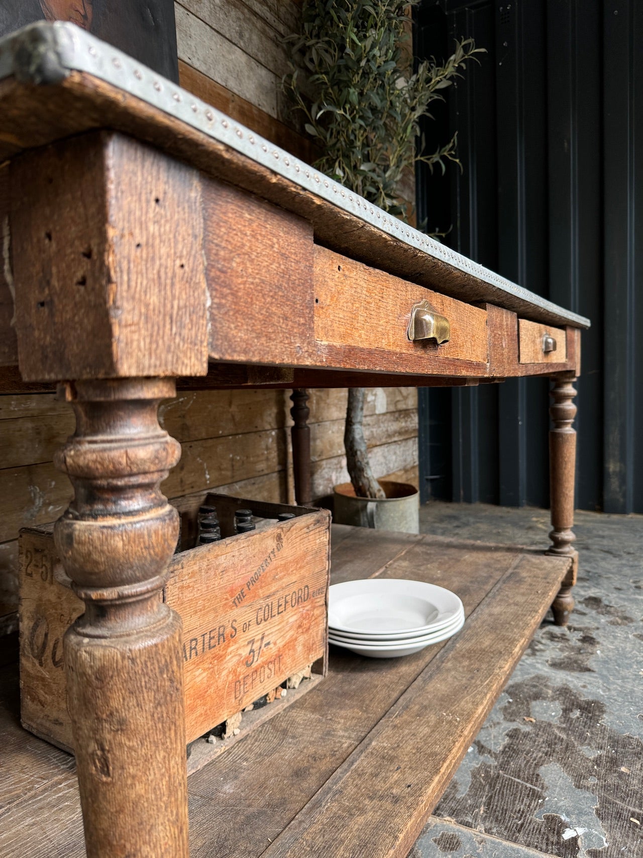 19th Century French oak prep table