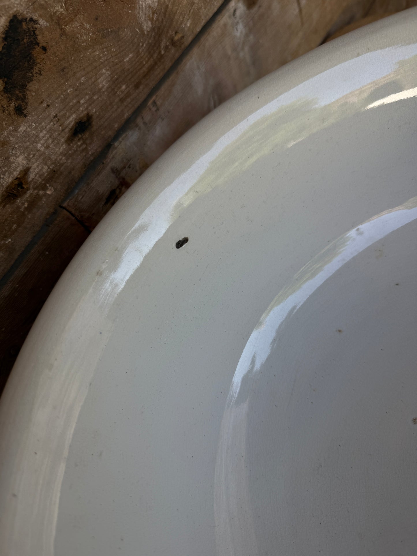 Large white ironstone bowl