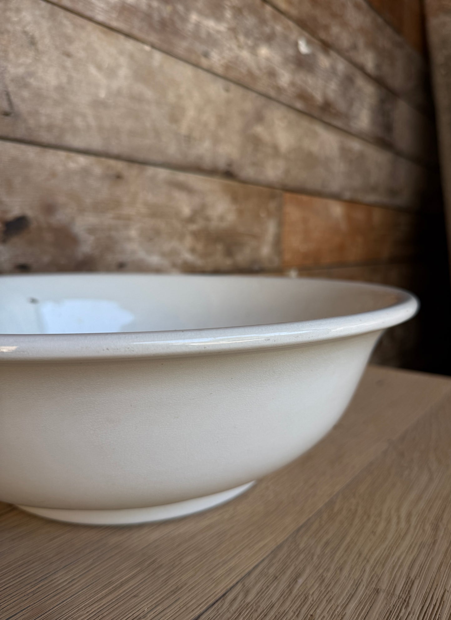 Large white ironstone bowl