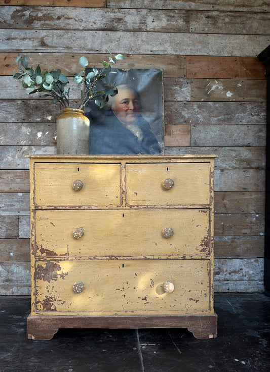 Distressed Victorian chest of drawers