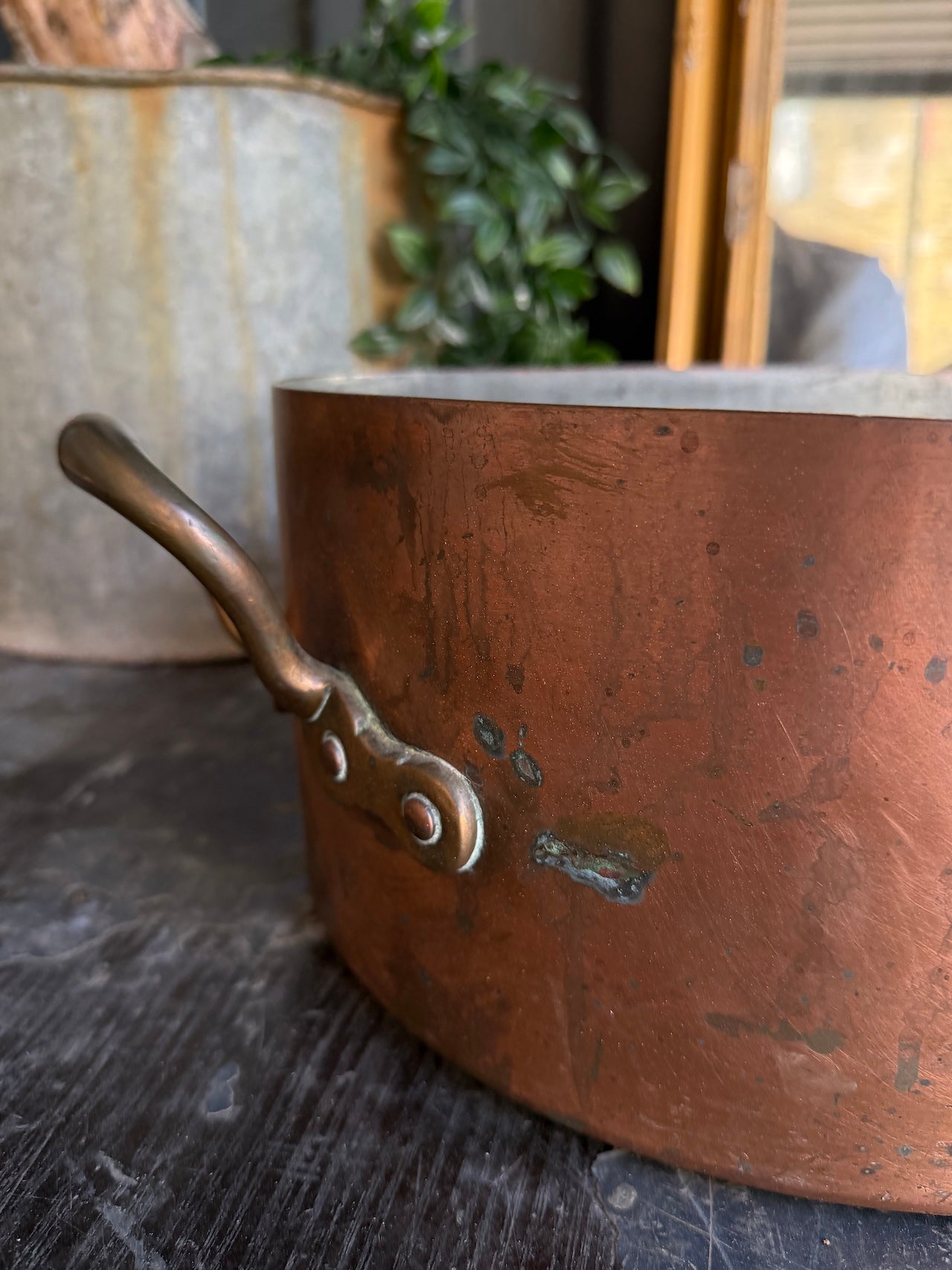 Antique copper pot