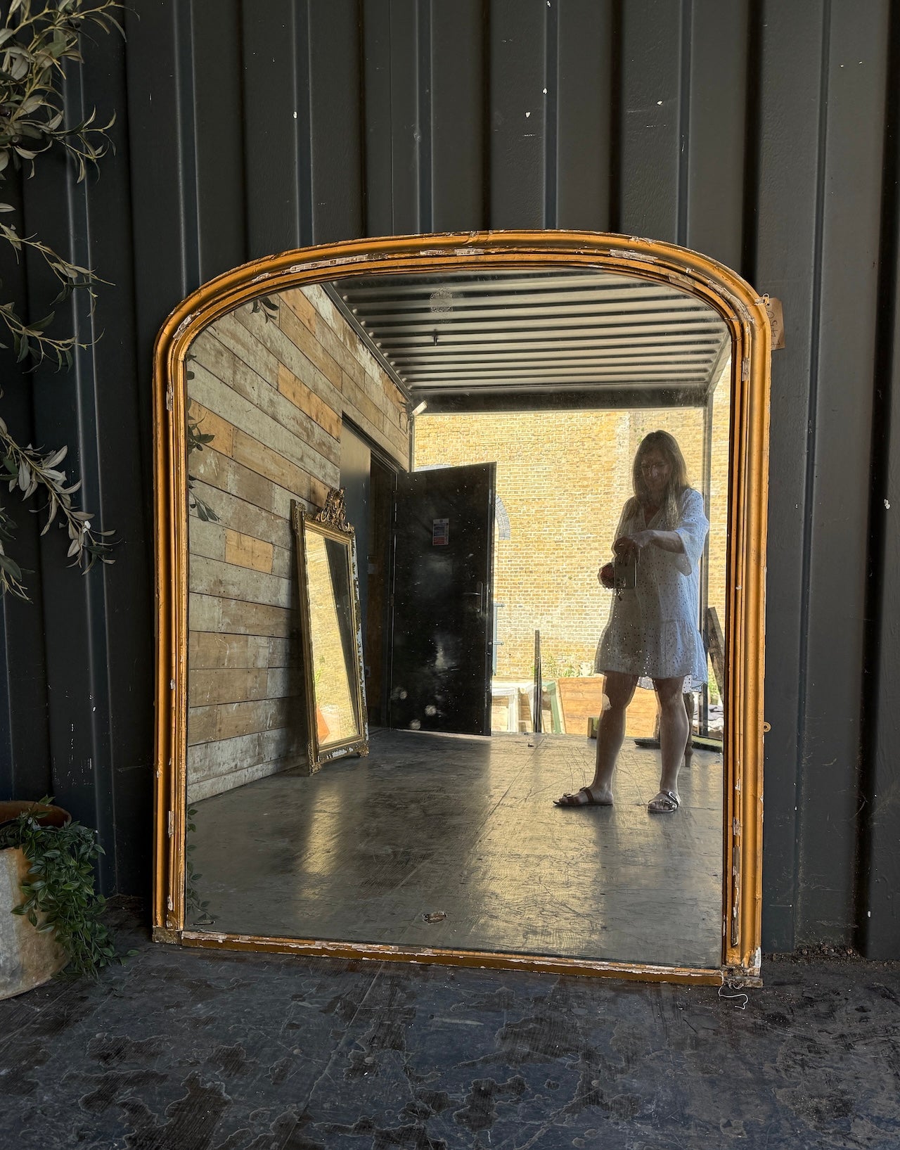 Big gilt overmantle mirror