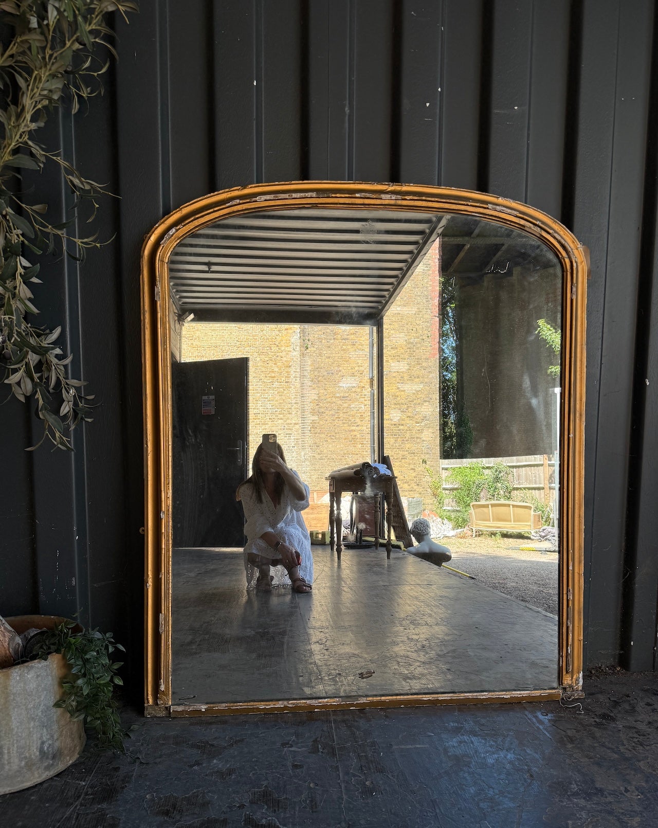 Big gilt overmantle mirror