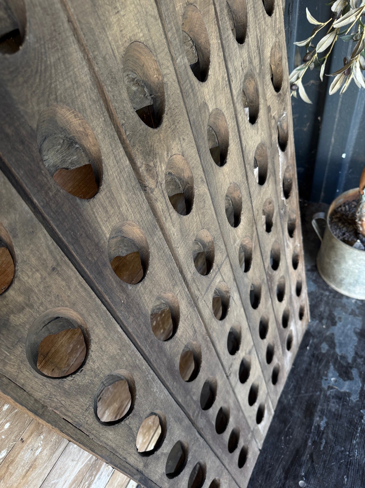 Champagne riddling rack