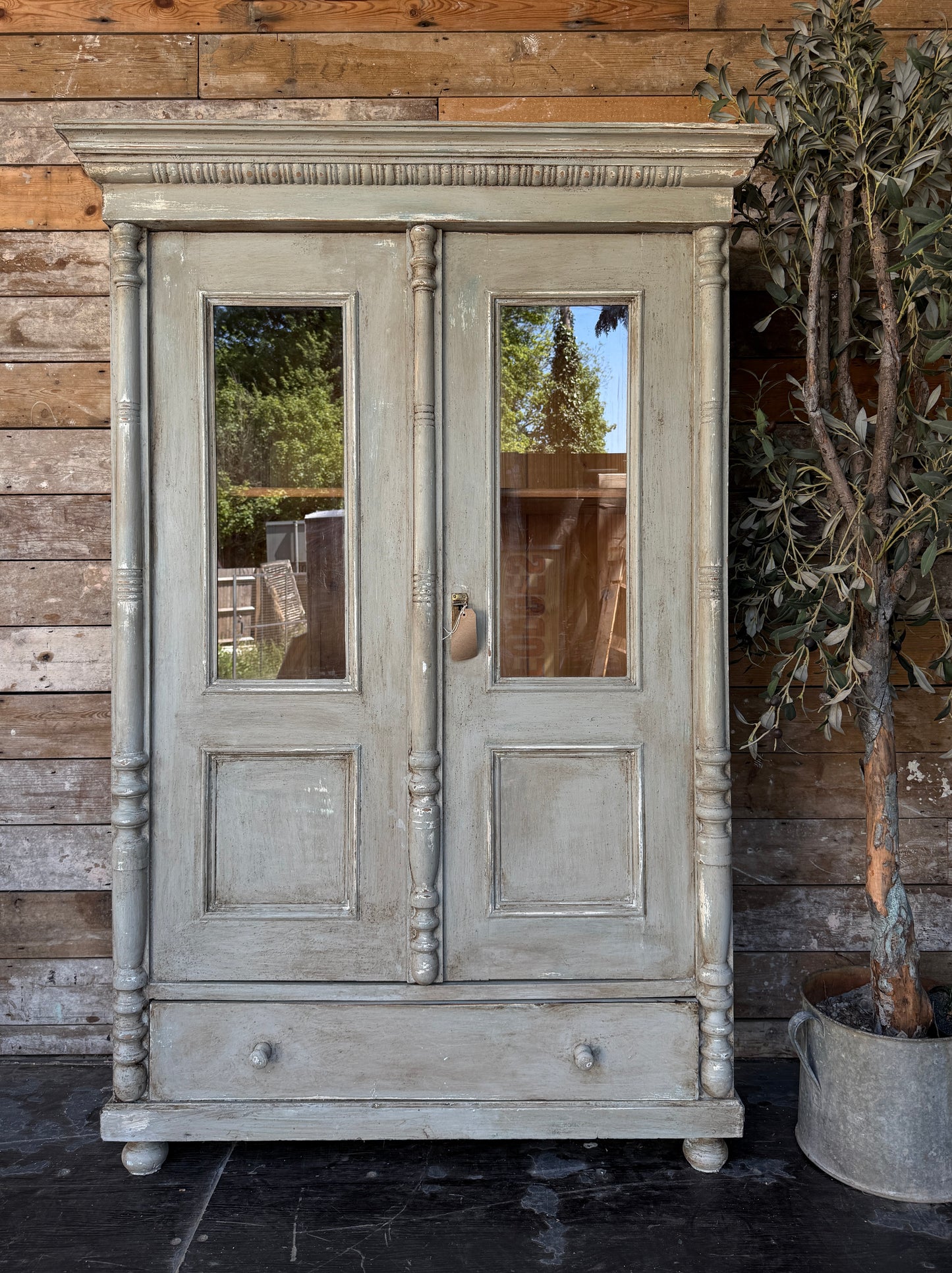 Painted glazed cupboard