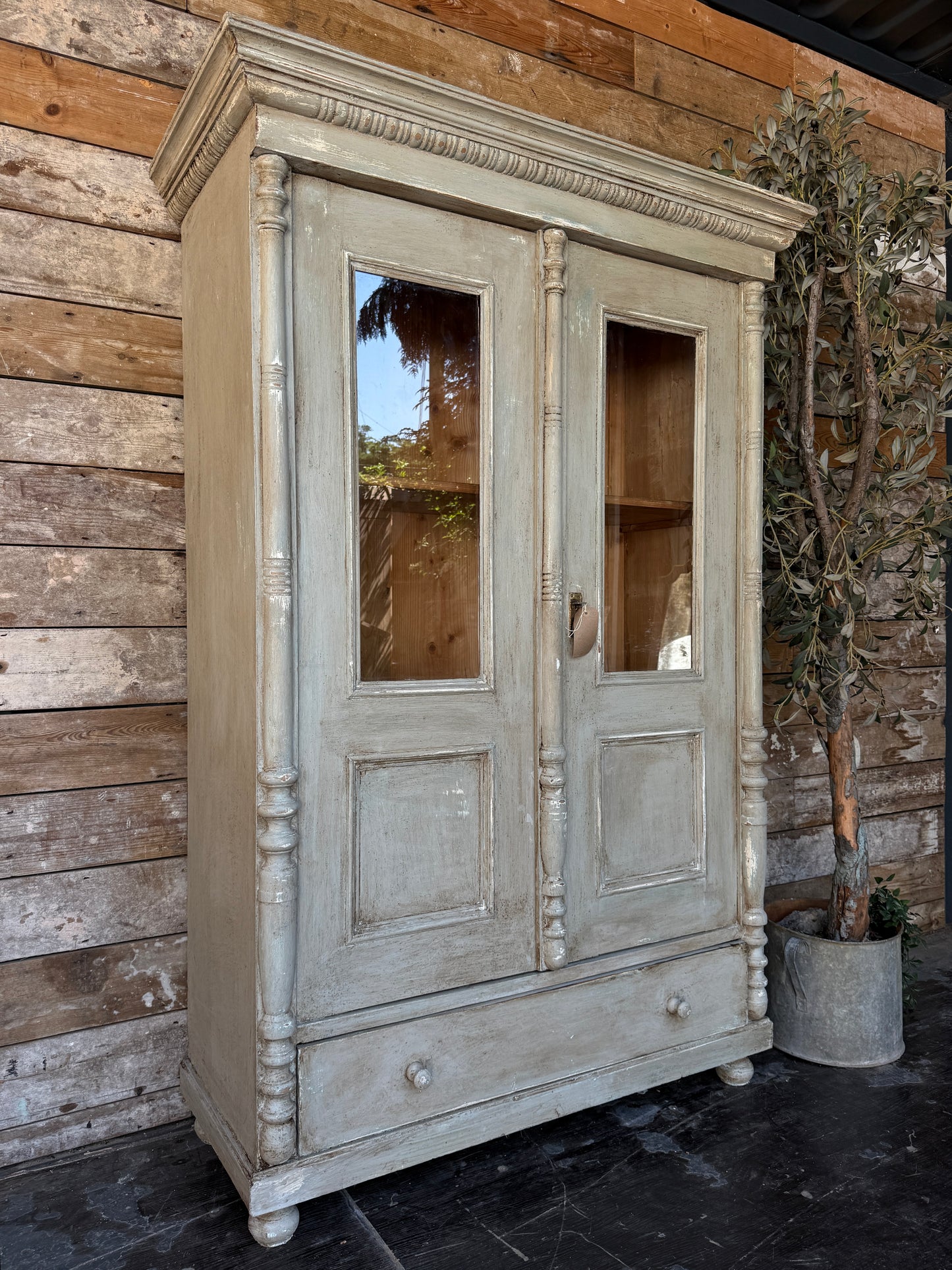 Painted glazed cupboard