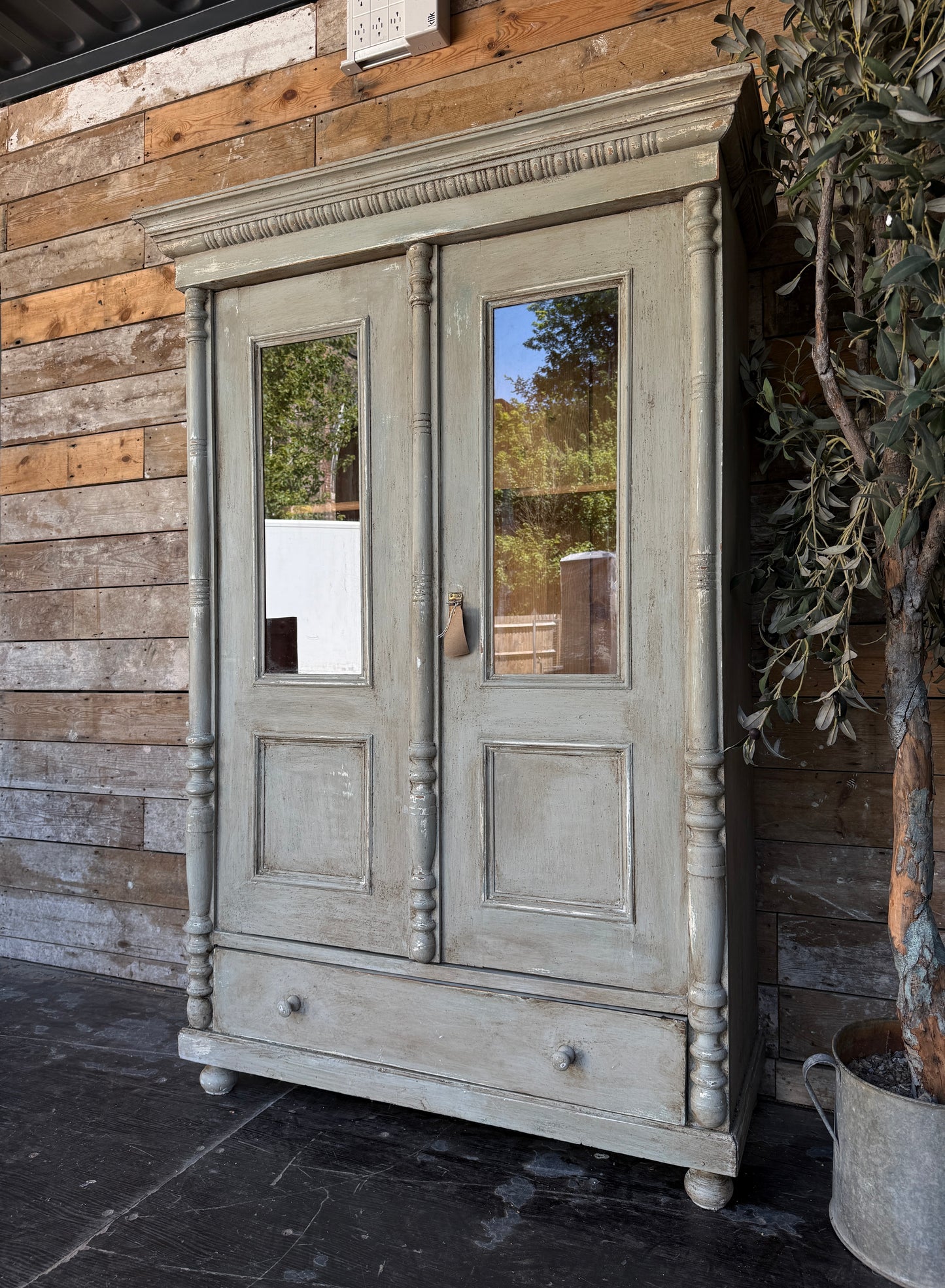 Painted glazed cupboard