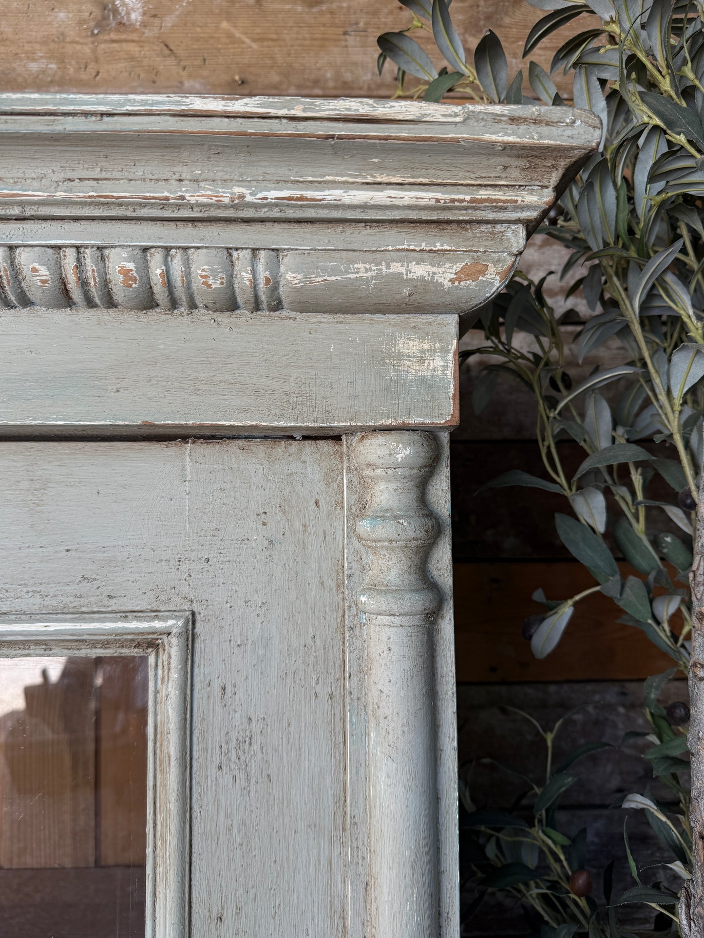 Painted glazed cupboard