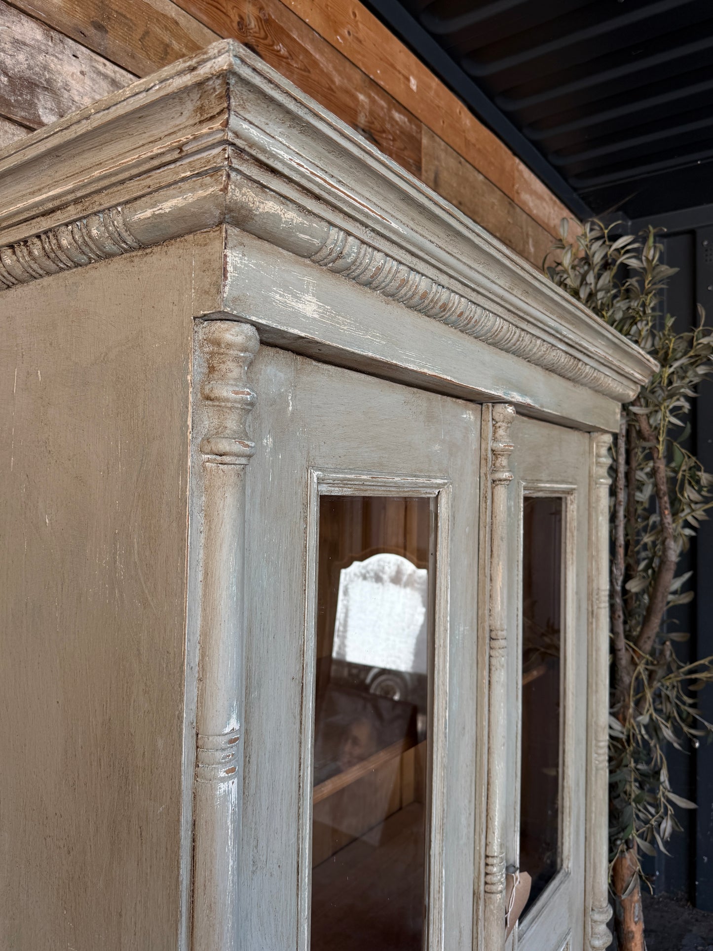 Painted glazed cupboard