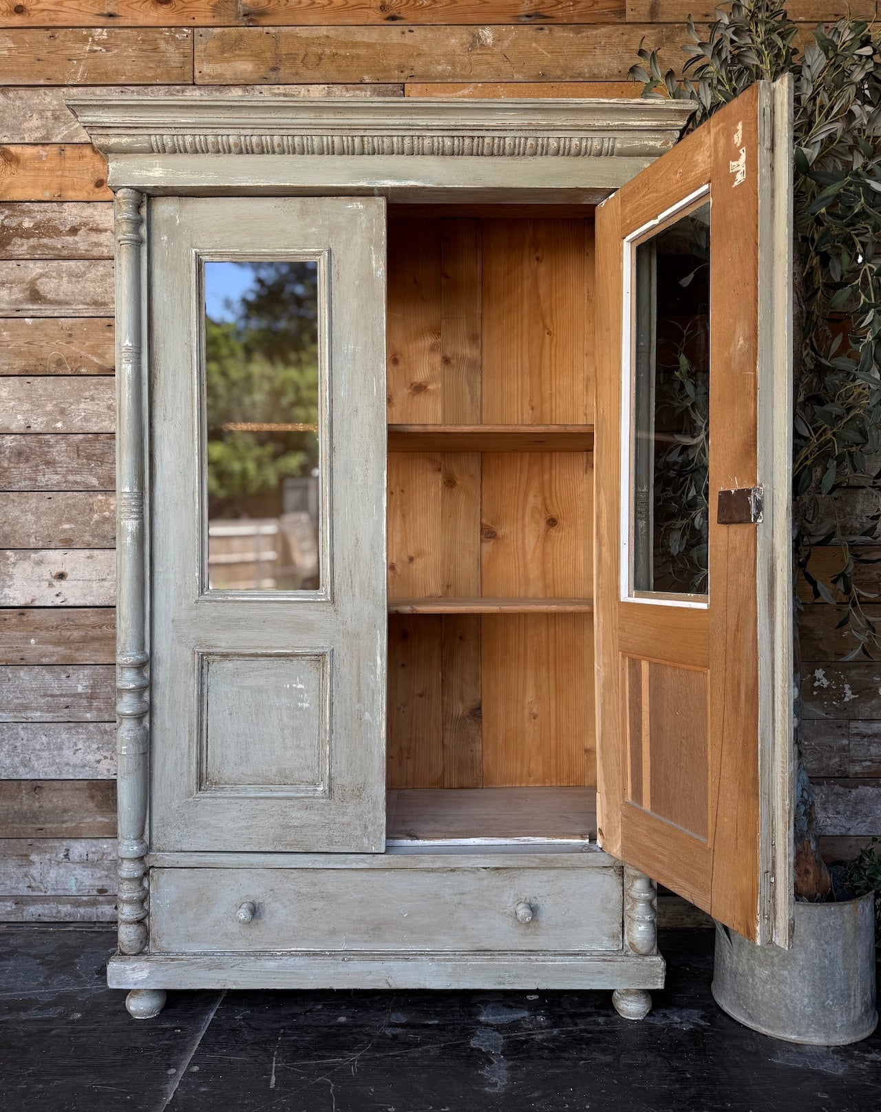 Painted glazed cupboard