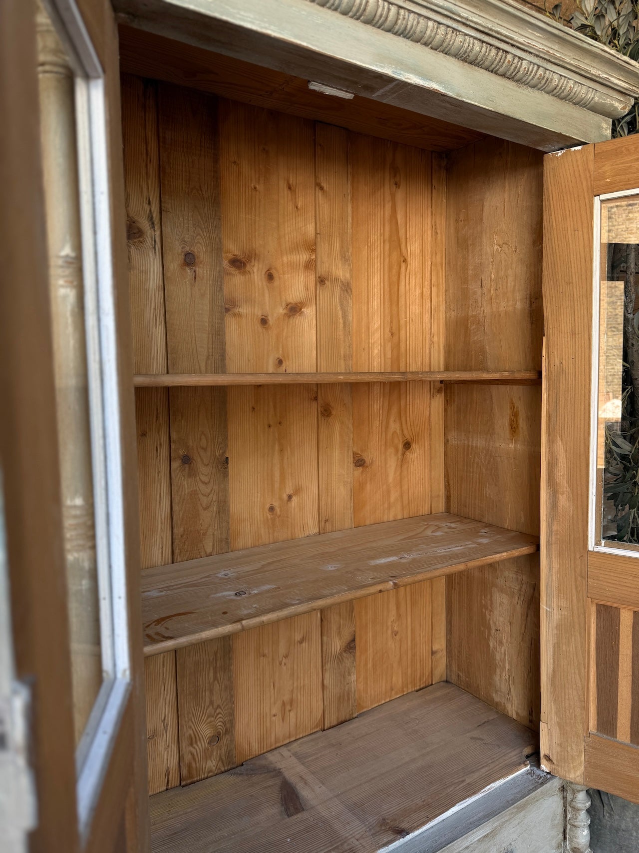 Painted glazed cupboard