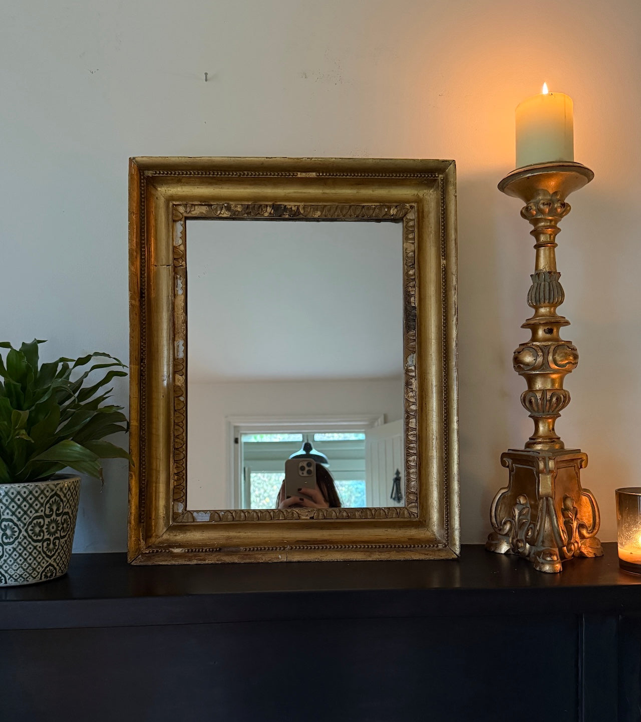 Pretty French gilt mirror