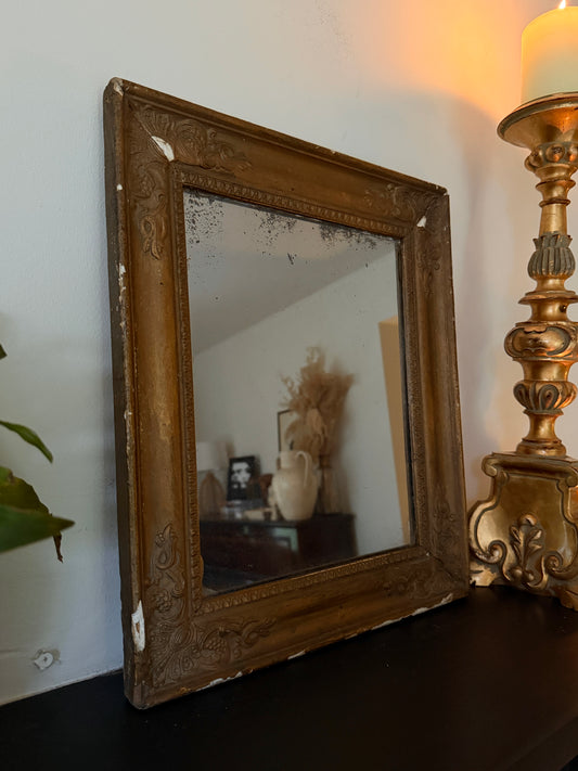 Pretty French dark gilt mirror