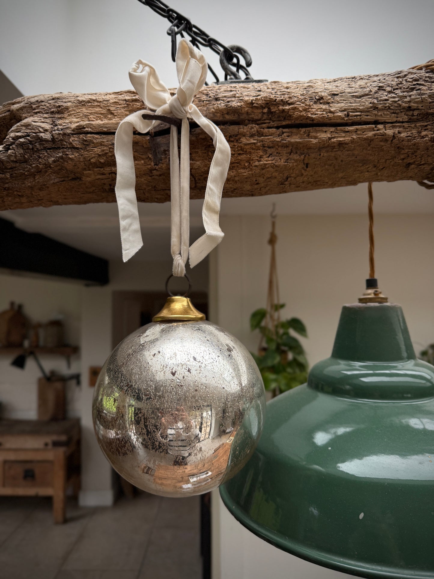 Giant vintage mercury glass bauble