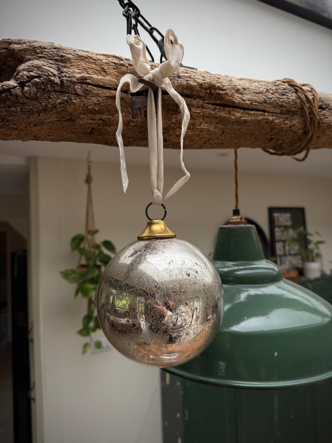 Giant vintage mercury glass bauble