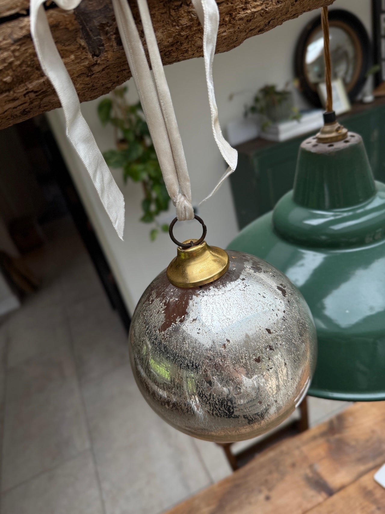 Giant vintage mercury glass bauble