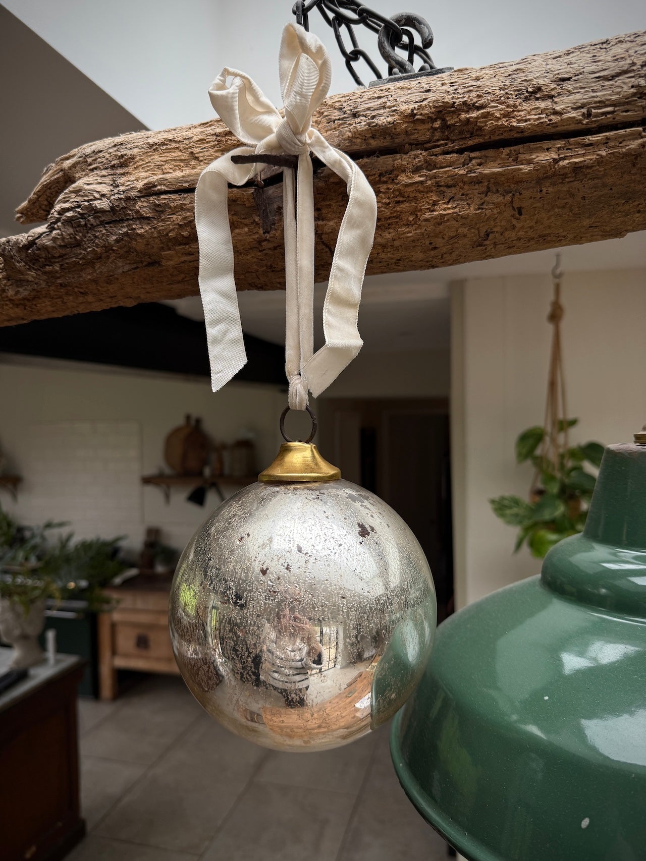 Giant vintage mercury glass bauble