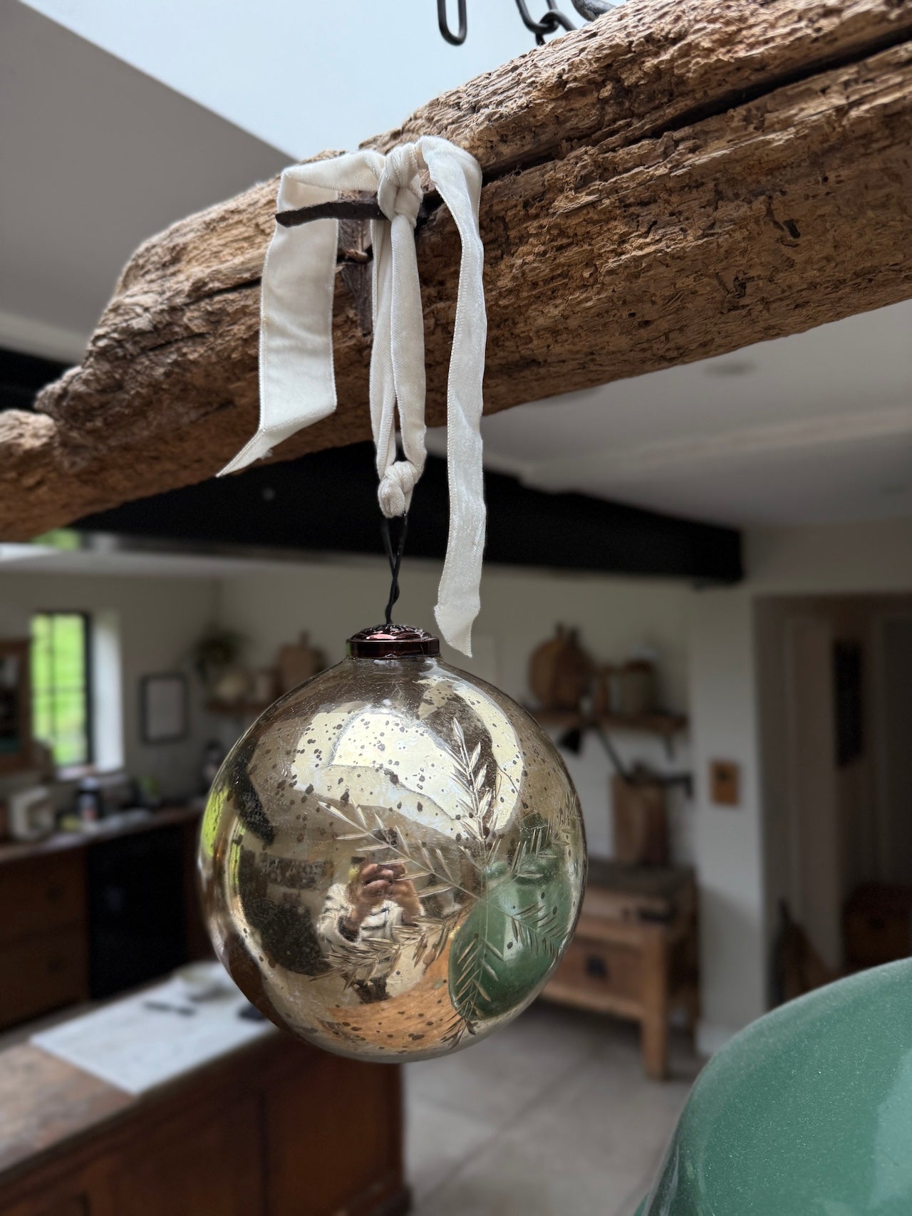 Big vintage mercury glass bauble