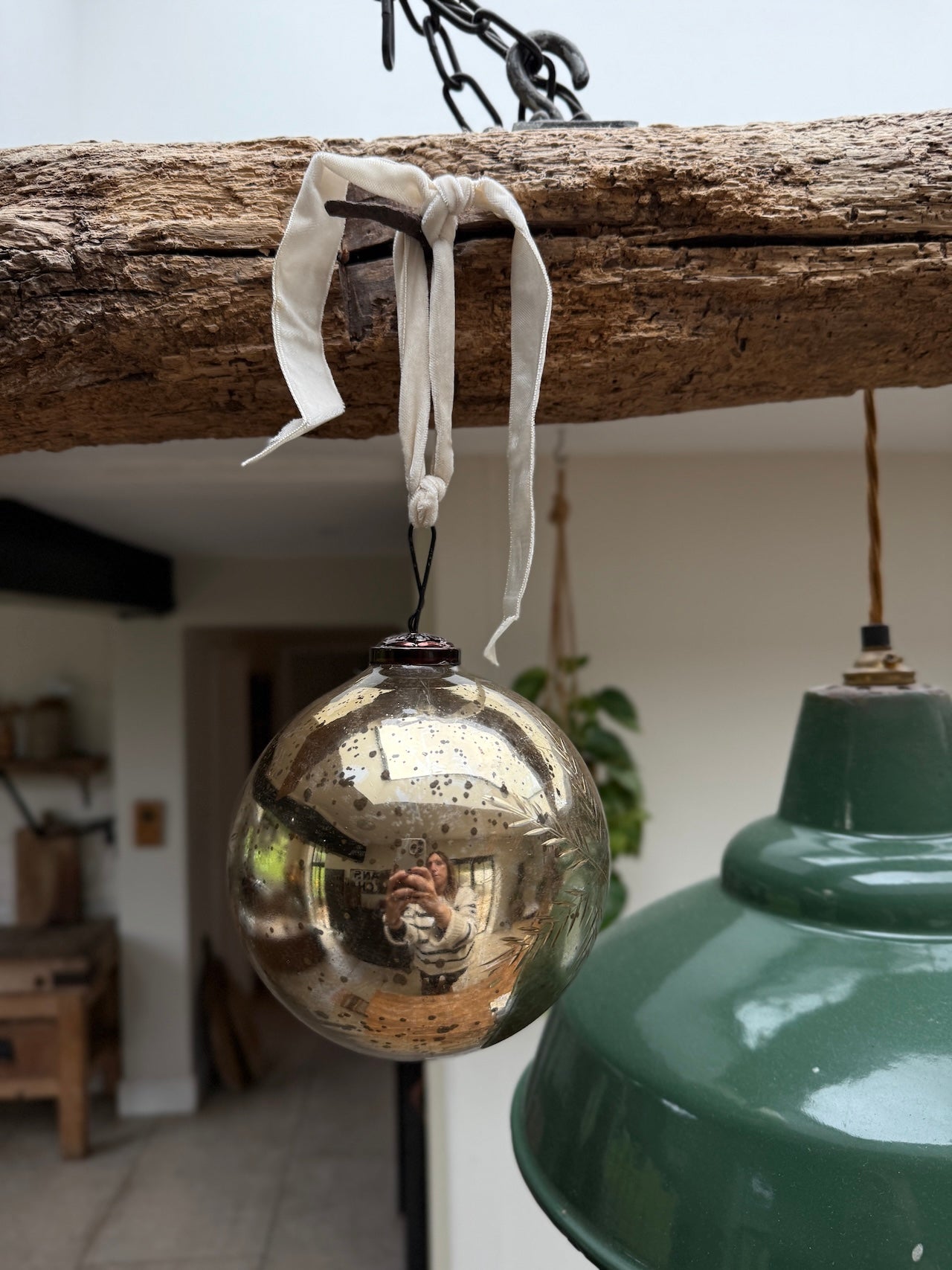 Big vintage mercury glass bauble