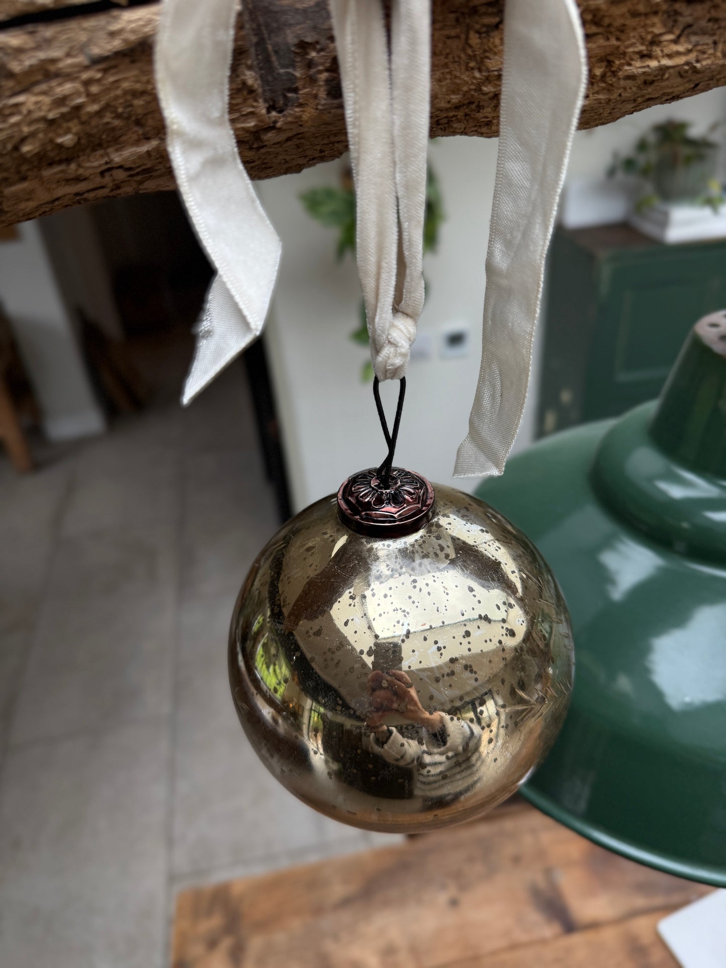 Big vintage mercury glass bauble