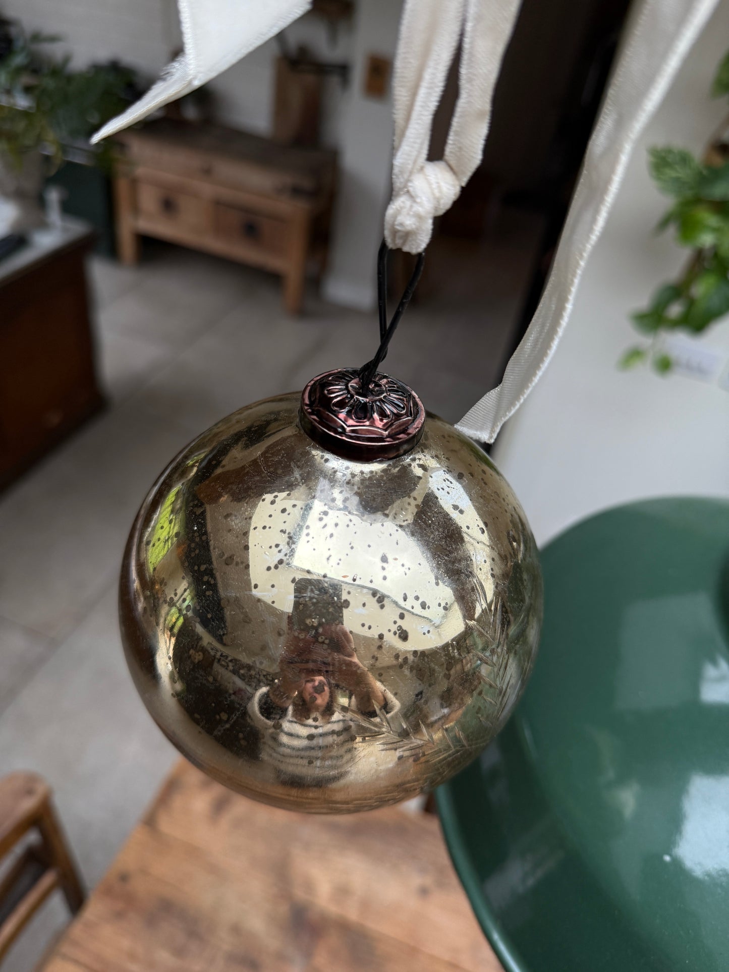 Big vintage mercury glass bauble