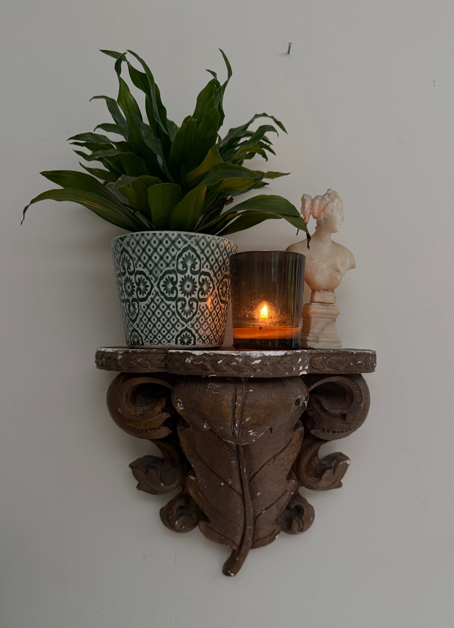 Stunning antique plaster corbel / shelf