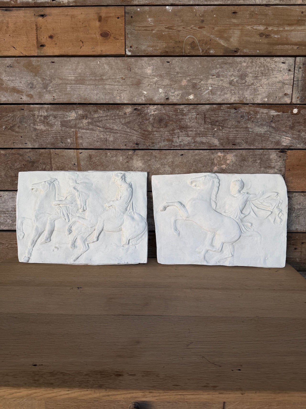 Pair of Parthenon Frieze plaster reliefs