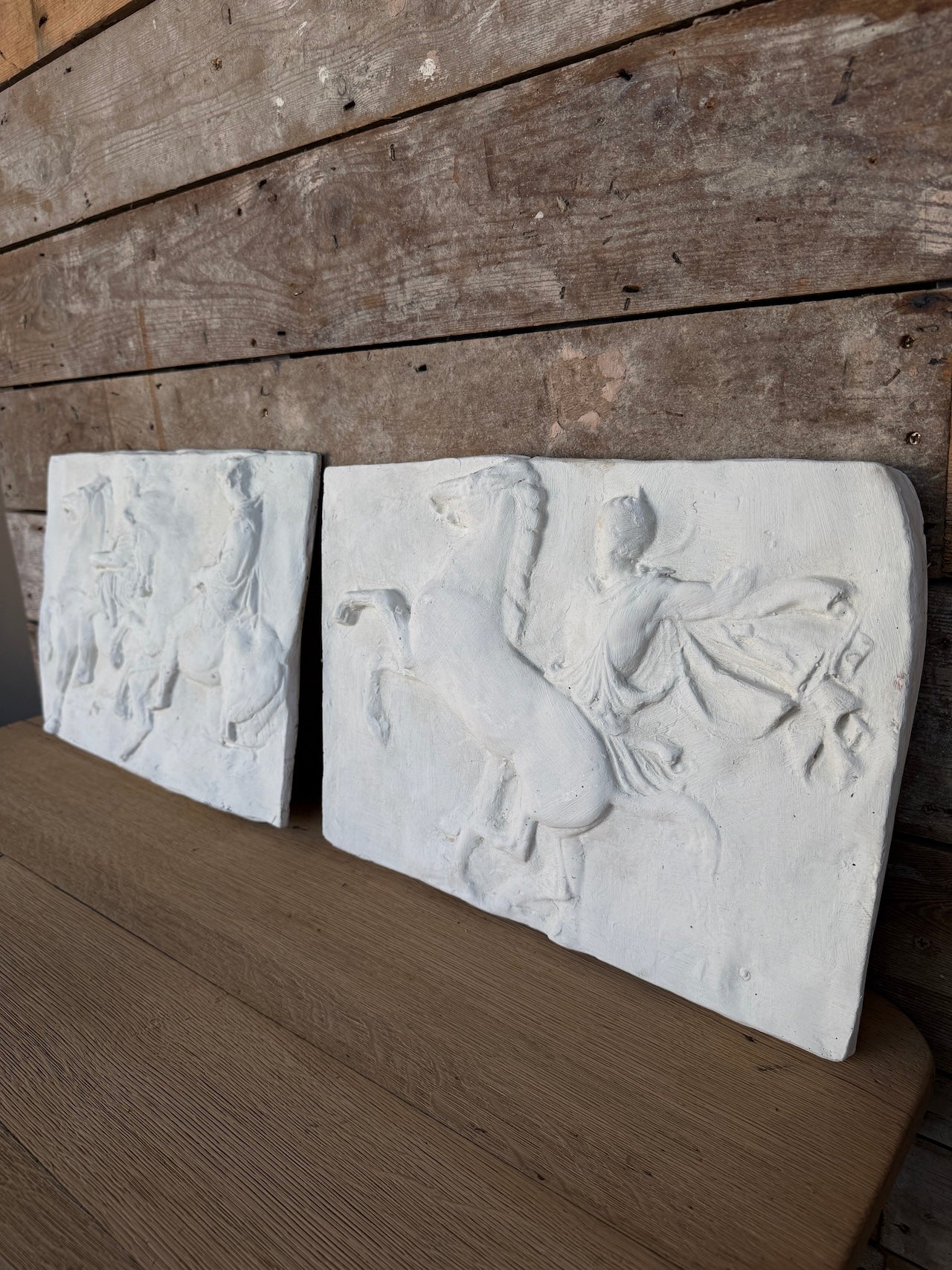 Pair of Parthenon Frieze plaster reliefs