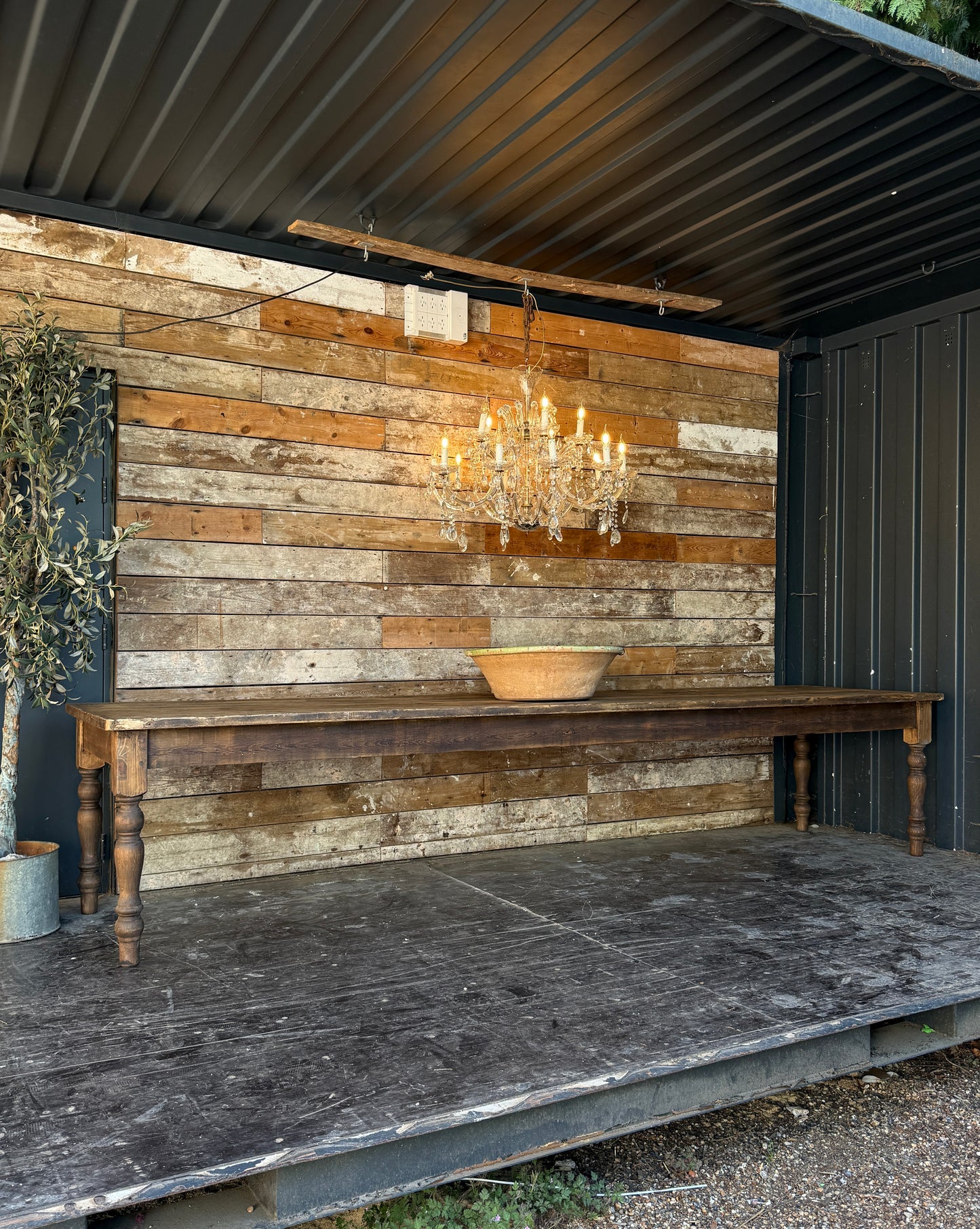 Large rustic 3.8m farmhouse table