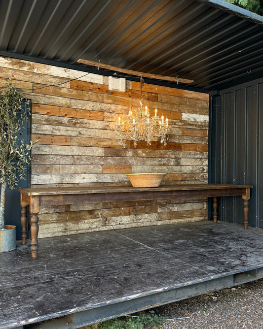 Large rustic 3.8m farmhouse table