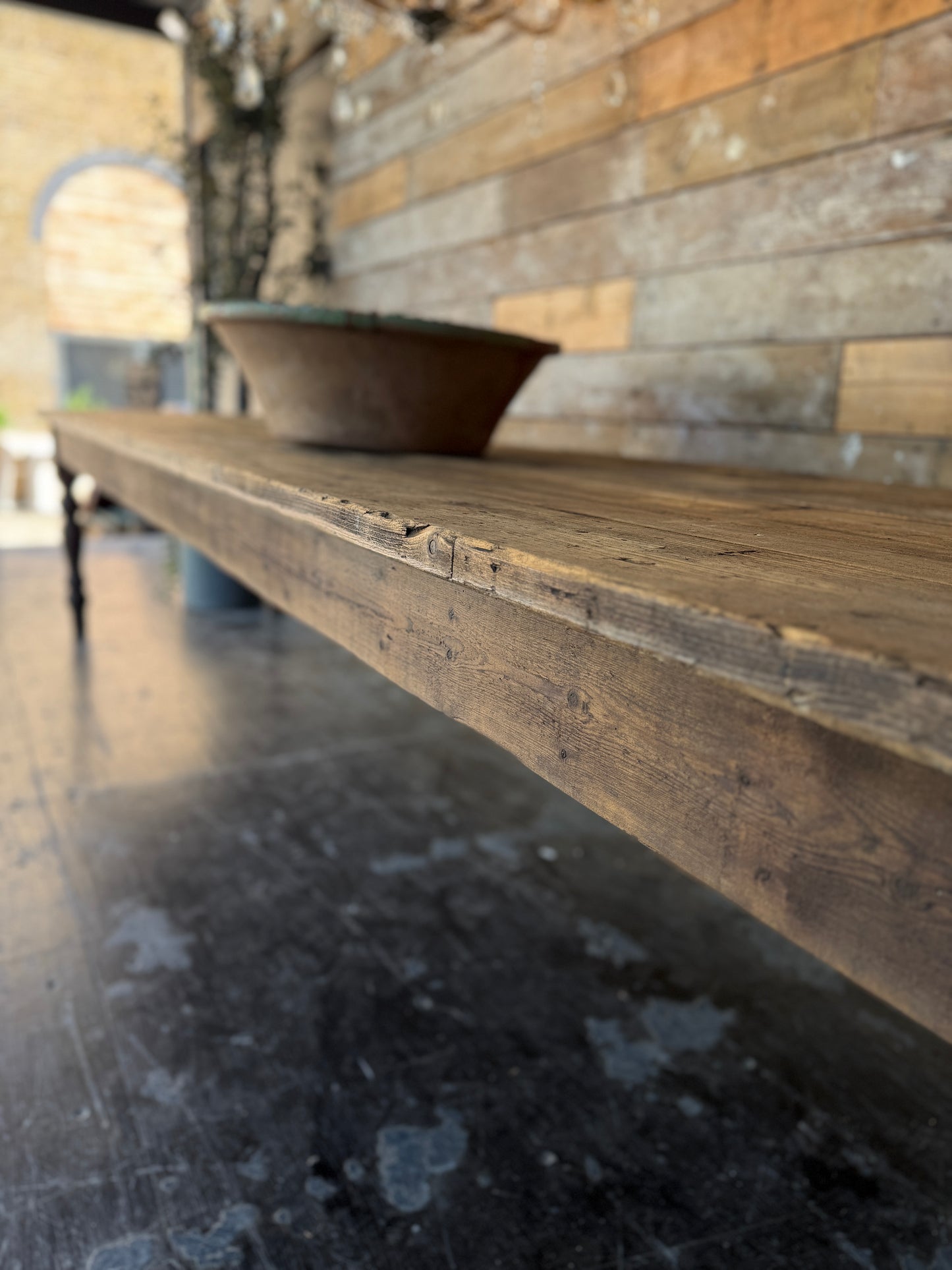 Large rustic 3.8m farmhouse table