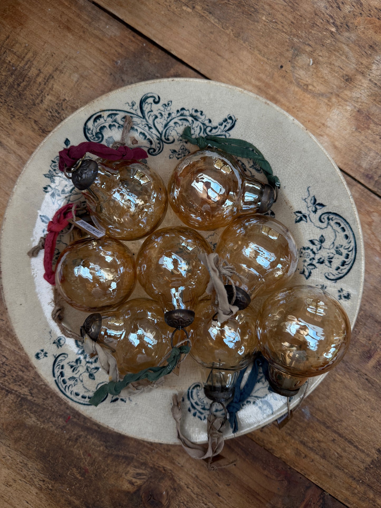 Set of 4 Nkuku glass baubles
