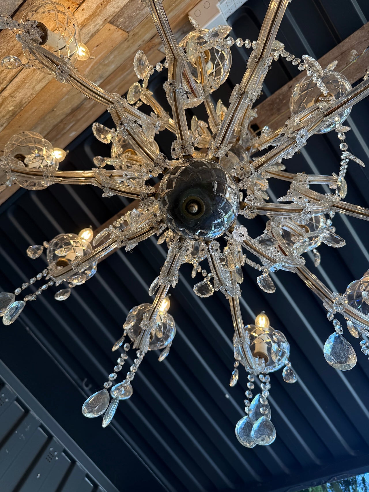 Large vintage crystal chandelier