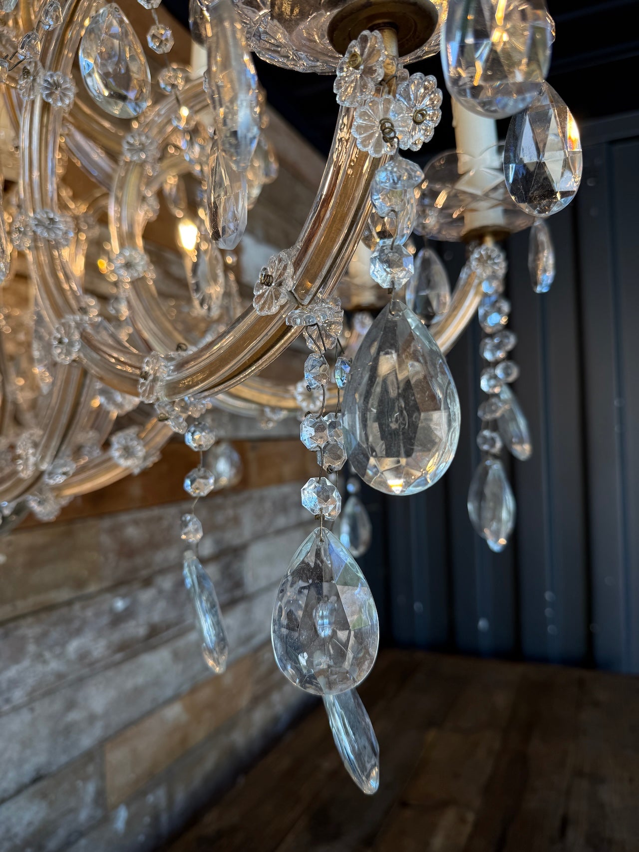 Large vintage crystal chandelier
