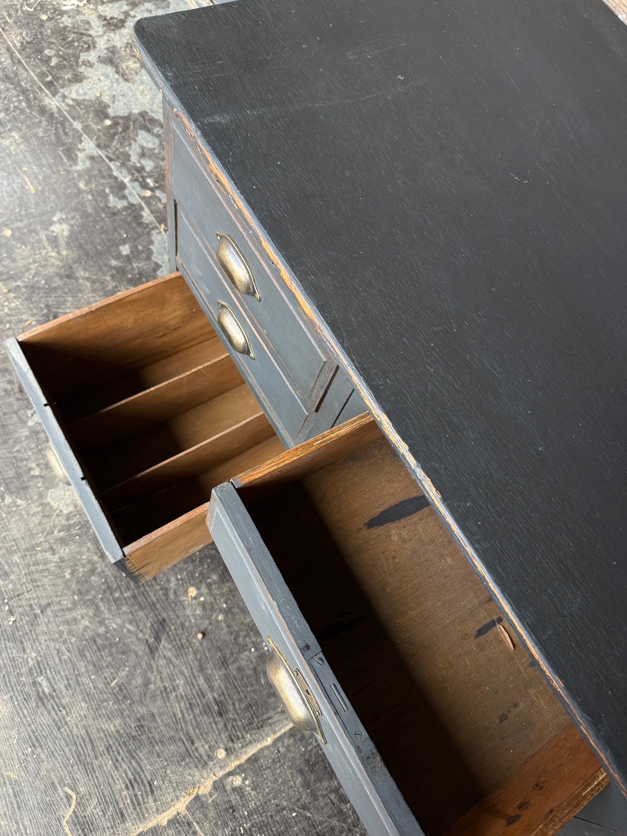 Rustic painted bank of drawers