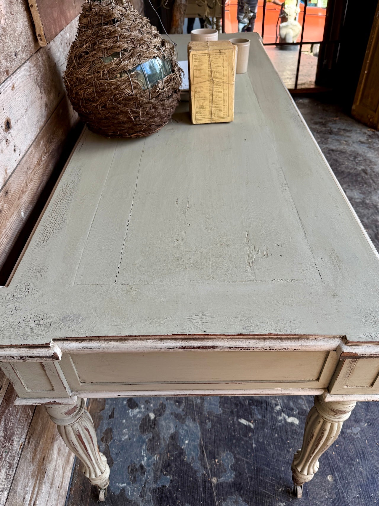 Lovely rustic painted console table