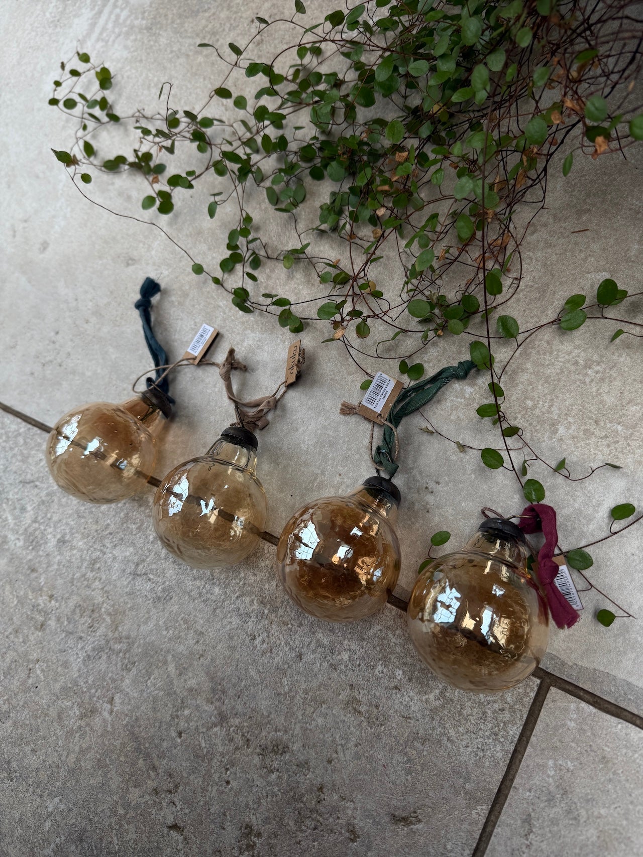 Set of 4 Nkuku glass baubles