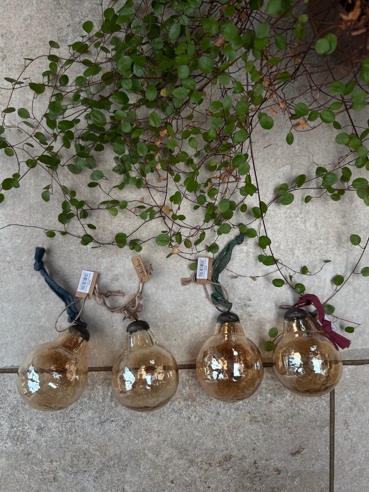 Set of 4 Nkuku glass baubles