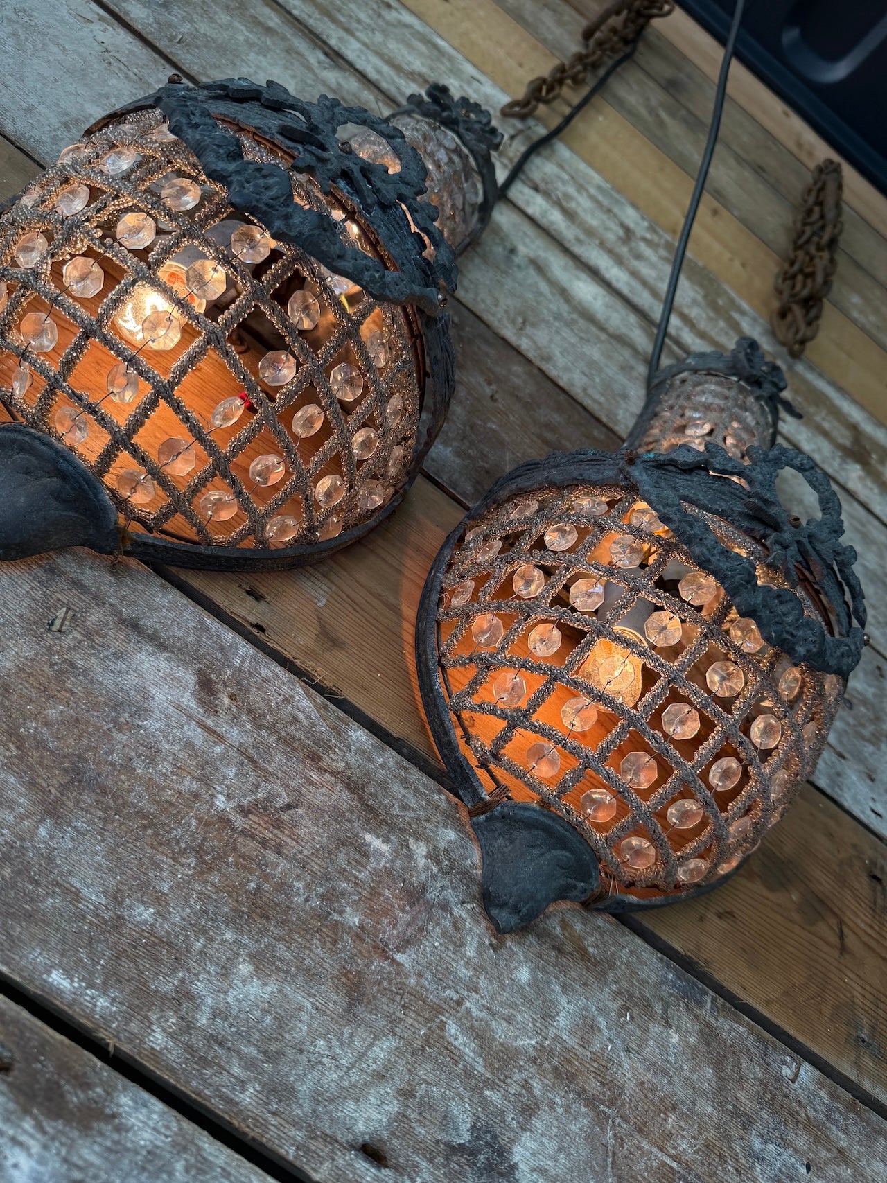 Pair of chandelier wall lights