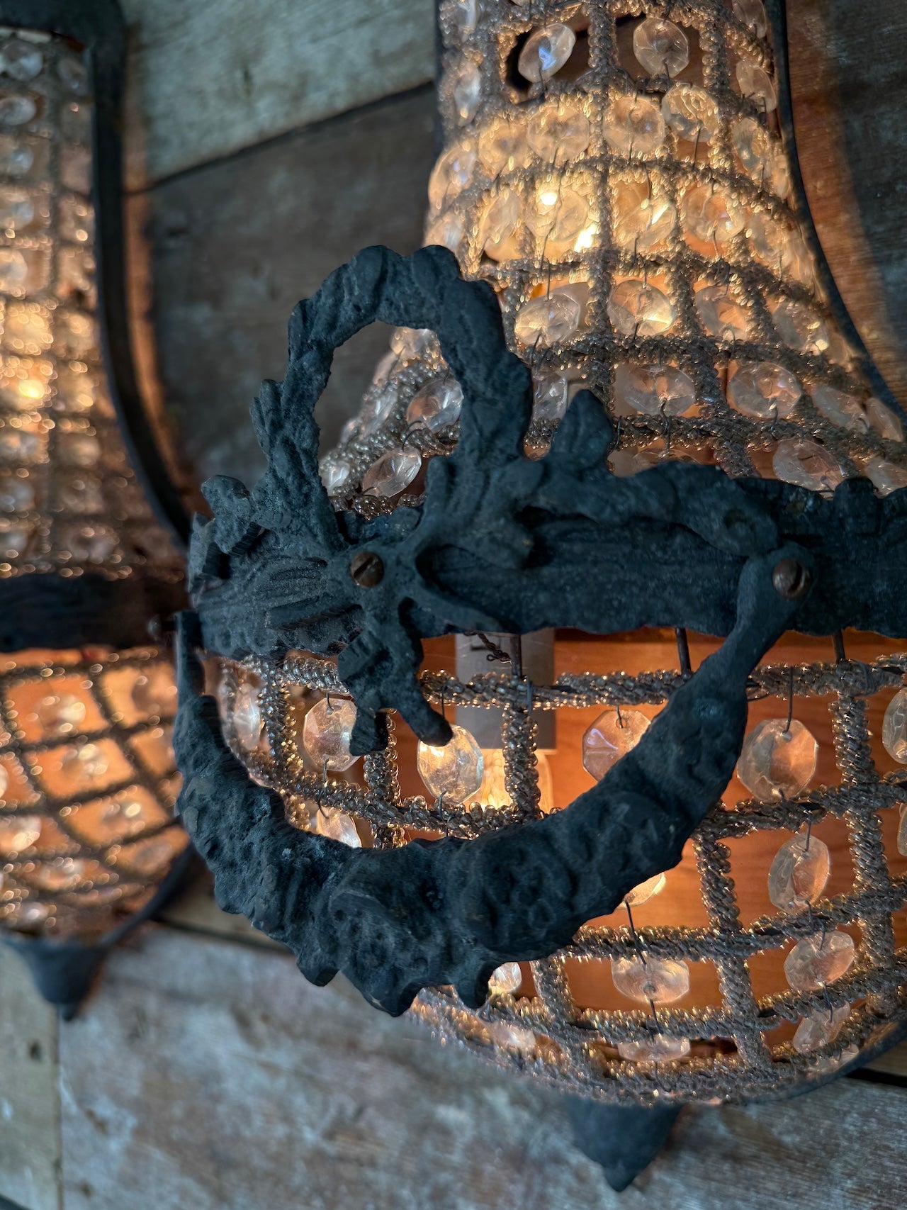 Pair of chandelier wall lights