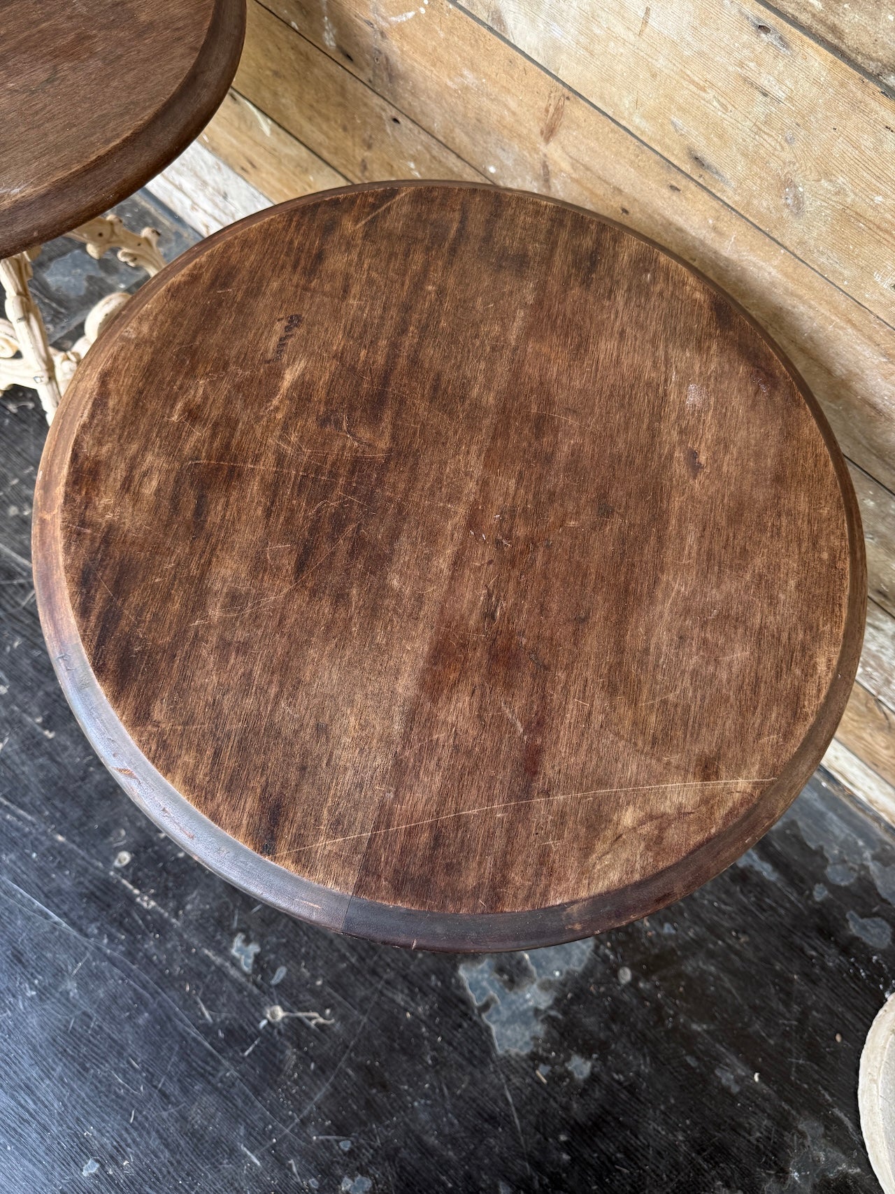Pair of cast iron occasional tables