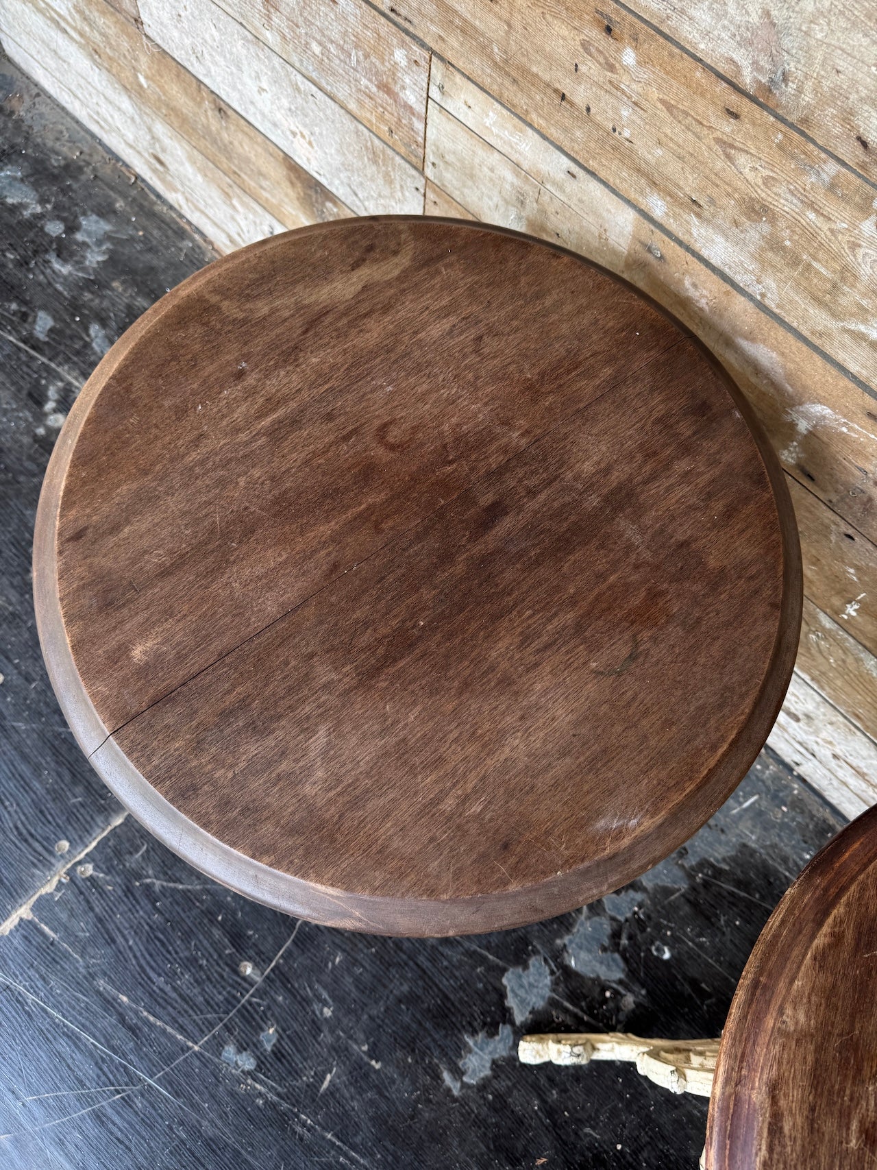 Pair of cast iron occasional tables