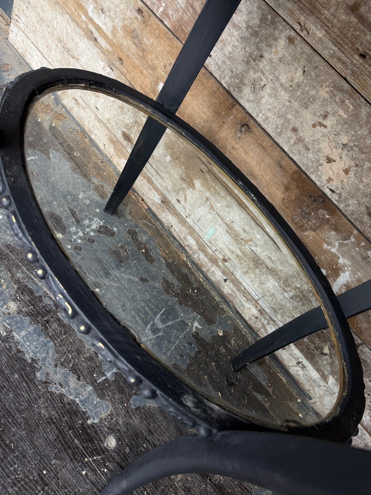 Pretty French oval lamp table with marble top