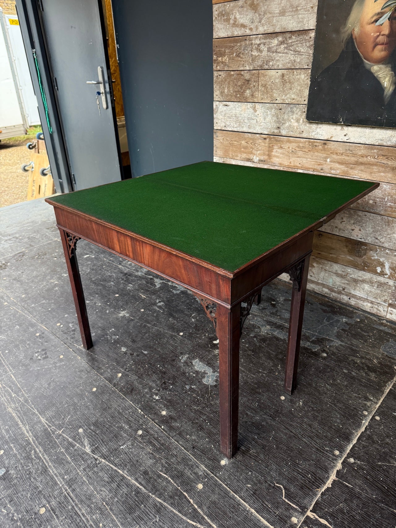 Pretty little mahogany fold out card table