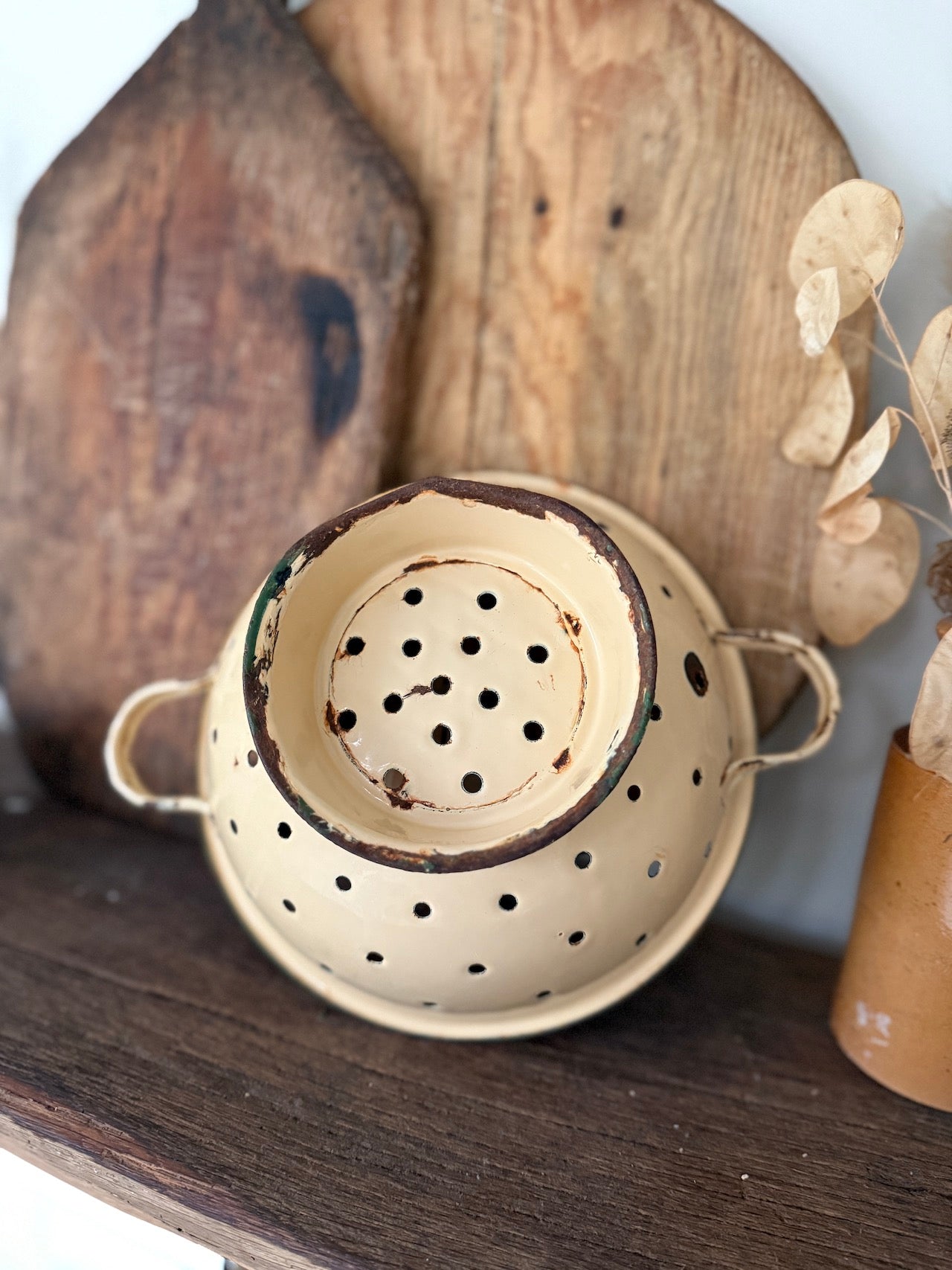 Rustic vintage colander