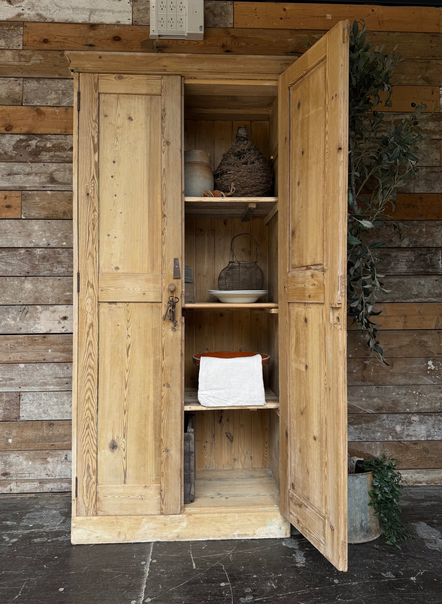 Antique pine housekeepers cupboard / pantry