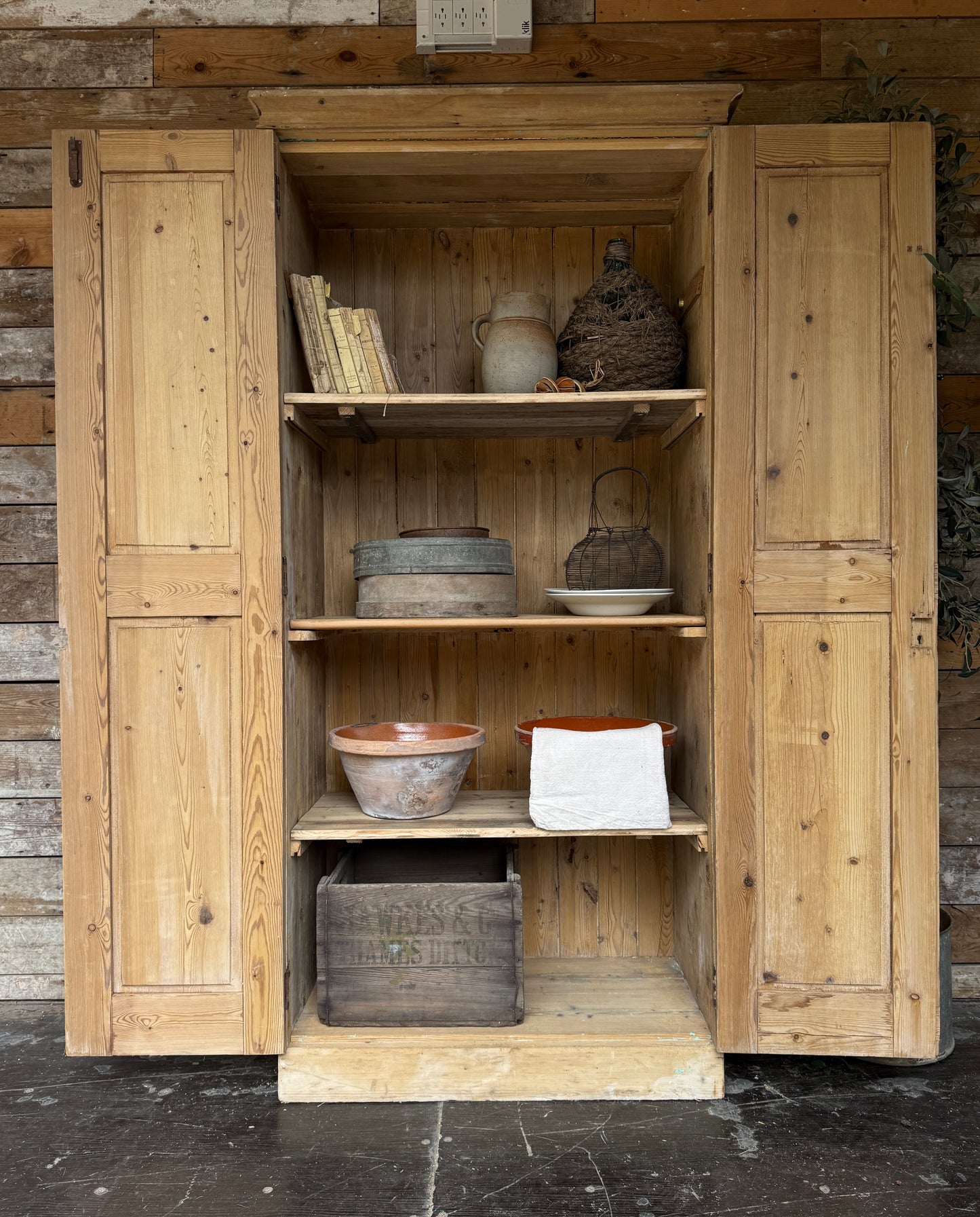 Antique pine housekeepers cupboard / pantry